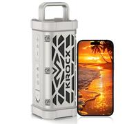 KROCX Altoparlante da esterno robusto, corpo interamente in metallo, antiurto, supporto magnetico, impermeabile IP68, BassUp, stereo TWS, 45 W, utilizzabile tutto il giorno, altoparlante BT portatile