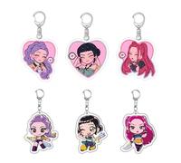 Kroilucaly Kpop Dem_on Hu_nters - Portachiavi con ciondolo a forma di anime Rumi, Mira, Zoey, Huntrix Merch, in acrilico, per fan di Kpop, regalo, K3, Taglia unica