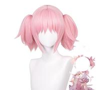 Kroilucaly Mado Magica Rosa, parrucca per cosplay, parrucca per Halloween, festa, carnevale, vita notturna, concerti, cosplay anime, regalo di compleanno, parrucca (Mado Magica)