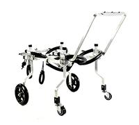 KROITY Sedia A Rotelle per Animali Domestici Sedia A Rotelle per Cani A 4 Ruote Carrello in Acciaio Inossidabile Regolabile per Riabilitazione delle Gambe