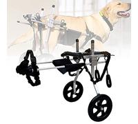 KROITY Sedia a Rotelle per Cani Regolabile 2 Ruote Disabili Animali Domestici Carrello per La Riabilitazione delle Zampe Posteriori, Assistito Passeggiata Auto Carrello per Cani
