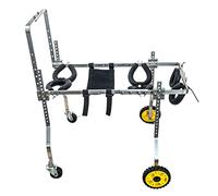 KROITY Sedia A Rotelle Regolabile per Animali Domestici 4 Ruote Supporto Completo Disabili Cane Passeggino, Carrello per La Riabilitazione di Animali Domestici Facile da Montare