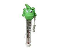 Krokodil-Badethermometer Schwimmend - Bruchfestes Wassertemperatur-Messinstrument, Inklusive Befestigungsschnur zur Fixierung, Lustiges Pool-Zubehör | Wellnessbereich Garten-Teich Badebecken Spa-Berei