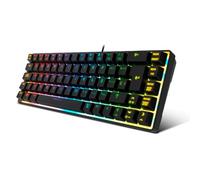 KROM KALISTA - Tastiera a membrana da gioco RGB Rainbow, fattore di forma 62%, modalità di gioco, N-19 anti-ghosting, Windows | Mac, layout inglese, nero