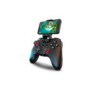 KROM KENZO - Gamepad wireless da competizione con supporto per smartphone, 15 pulsanti programmabili, Bluetooth 5.0 e cavo USB-C, compatibile con PC, PS3, PS4, Nintendo Switch, Android e iOS- Nero