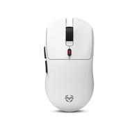 KROM Klever, Mouse Gaming Wireless Superleggero 55 g, Sensore Ottico Pixart PMW3325 fino a 10.000 DPI, 6 Pulsanti, Polling Rate 1000Hz, Connessione Wireless 2,4GHz e USB-C, PC, Mac, PS4, PS5, Bianco.