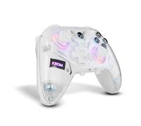 KROM KRYSTAL - Telecomando wireless trasparente Bluetooth 5.0, RGB, 17 pulsanti personalizzabili, doppia vibrazione, macro, compatibile con PC/Switch/Switch 2/iOS/Android