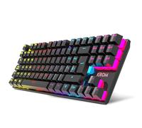 Krom - Tastiera meccanica Kasic TKL RGB | Switch Red 50M Puls. | Formato TKL 87 Tasti | Anti-ghosting 25 Tasti | Modalità Gaming | Cavo USB 1,5 m | Italiano
