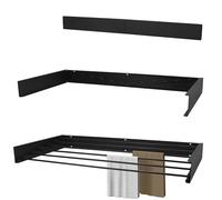 KROMS Stendibiancheria da Parete Full Color Nero 100cm - Lunghezza di asciugatura 6m - Stendino da Parete - Stendino Allungabile - Stendibiancheria da Muro - Richiudibile