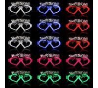 Kronabelle 15 occhiali illuminati a LED, emozionanti occhiali illuminanti per Capodanno, occhiali colorati per feste in cornici a cuore per feste 2024, eventi che si illuminano al buio