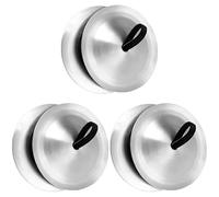 Kronabelle 3 paia di piatti da dita, 5,3 cm, portatili, con anello elastico per dita, strumento musicale in ferro robusto, suono nitido per danza del ventre, musica, feste, colore argento