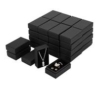 Kronabelle 36 scatole regalo per gioielli, scatole nere per collane e anelli con inserto in schiuma, piccole custodie per gioielli, orecchini, ciondoli, accessori, 5 x 8 x 2,5 cm