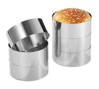 Kronabelle 6 anelli da cucina antiaderenti, 9 x 3,6 cm, rotondi, per hamburger, chignon, mousse, muffin, uova, pancake, croissant