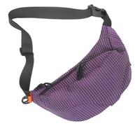 Kronabelle Borsa a tracolla in nylon viola, marsupio leggero per cellulare, borsa da viaggio per attività all'aperto, con tasca con cerniera, borsa toracica con motivo a griglia, fibbia regolabile