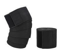 Kronabelle Confezione da 2 cinghie elastiche nere per ginocchio, 70,9 x 3,2,5 cm, per squat e powerlifting, fasce di compressione per supporto dell'allenamento, attrezzi di stabilità rinforzati