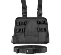 Kronabelle Fibbia a sgancio rapido e tracolla regolabile, 16 tasche, con cintura, custodia per attrezzi in tessuto Oxford nero per elettricisti, custodia per attrezzi con slot