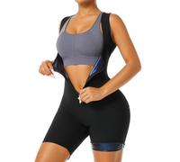 Kronabelle Gilet da donna in vita, tuta da allenamento per migliorare il sudore, tuta da sauna in tessuto elastico traspirante, taglia M, con cerniera