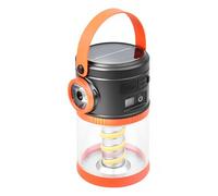 Kronabelle Lanterna LED ricaricabile USB, luce da campeggio solare, colore arancione, modalità di luce multipla, indicatore batteria, maniglia portatile, ingranaggio di emergenza