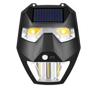 Kronabelle Luci solari con sensore di movimento, montaggio a parete wireless, sirena di sicurezza esterna con avviso lampeggiante rosso, 5 modalità, impermeabile IP65, 19,7 x 15,5 cm, per giardino