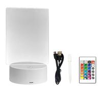 Kronabelle Lumiboard cancellabile a secco, luce notturna a LED fai da te per bambini con base bianca a 16 colori, lavagna acrilica ricaricabile USB con penna e telecomando, bacheca trasparente per