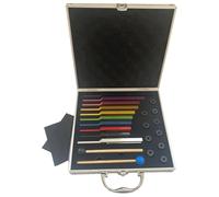 Kronabelle Materiale: lega di alluminio, set di forcelle per accordatura Solfeggio, 10 pezzi, terapia dei chakra del suono, con basi in gomma e contenitore, mazze in legno