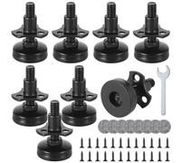 Kronabelle Piedini per mobili in acciaio al carbonio, 8 pezzi, regolabili, con dadi a T e feltrini, chiave inclusa, ideali per divani e tavoli