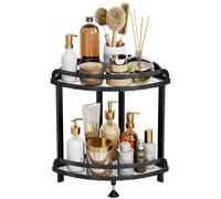Kronabelle Scaffale angolare a 2 ripiani per bagno e cucina, organizer da tavolo, scaffale da appoggio per spazi compatti