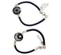 Kronabelle Set di 2 braccialetti per coppie, luminosi con sole e luna, braccialetto dell'amicizia vintage, gioielli abbinati regolabili