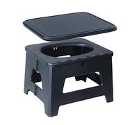 Kronabelle Sgabello portatile per il campeggio e le emergenze dell'auto, WC pieghevole da viaggio per adulti, design compatto pieghevole, nero, 31,5 x 24,4 x 16,5 cm, supporto stabile fino a 99,8 kg