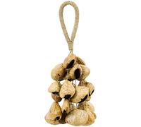 Kronabelle Shaker per semi, sonaglio a mano, strumento a percussione con guscio di frutta naturale, suono nitido, yoga, meditazione, manico in corda d'erba