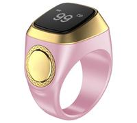 Kronabelle Smart Tasbih Zikr Ring, BT Digital Finger Counter con display trasparente da 0,8 pollici, promemoria del tempo di preghiera integrato, compatibile con Smart App, struttura in metallo e