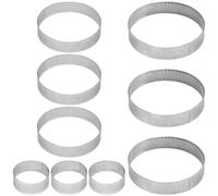 Kronabelle Stampi da forno in metallo con design perforato, 9 anelli per muffin in acciaio inox per biscotti, muffin, crostate, set di anelli per torte e mousse, 3,94, 3,15, 1,97