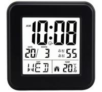 Kronabelle Sveglia da viaggio a batteria, luce notturna snooze, display a cifre grandi, data temperatura, compatta, per bambini e anziani, colore nero