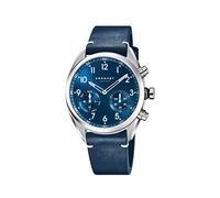 Kronaby Orologio Smart Uomo Ibrido in Acciaio Inossidabile e Pelle Blu | Analogico Smart, Impermeabile 10 ATM S3764/2, Controllo Musica, Contapassi, Notifica e Rifiuta Chiamate, Apex
