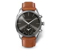 Kronaby Orologio Smart Uomo Ibrido in Acciaio Inossidabile e Pelle Marrone