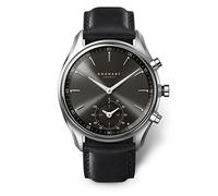 Kronaby Orologio Smart Uomo Ibrido in Acciaio Inossidabile e Pelle Nero | Analogico Smart, Impermeabile 10 ATM S0718/1, Controllo Musica, Contapassi, Notifica e Rifiuta Chiamate, Sekel