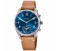 Kronaby Orologio Ibrido Uomo Pelle Marrone - Analogico Intelligente - Musica, Passi, Notifiche - S3761/2 Apex