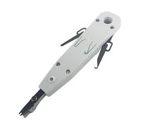 Krone Impact - Strumento professionale per Ethernet RJ45/RJ11 - Cat5/Cat6/Cat6 A rete e cavo telefonico, strumento di inserimento terminali Krone Impact con gancio e lama (bianco)