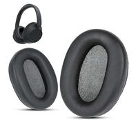 Krone Kalpasmos Cuscinetti auricolari di ricambio compatibili con Sony WH-CH720N, cuscinetti auricolari di ricambio in memory foam, in pelle proteica, colore nero