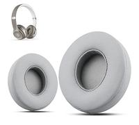 Krone Kalpasmos - Cuscinetti di ricambio per cuffie Beats Solo 2 e 3 Wireless/Wireless/Wireless, cuscinetti auricolari in pelle di alta qualità, in memory foam con kit, super comodo da-colore: Grigio