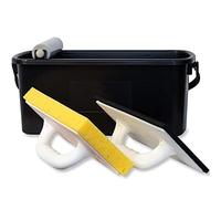 Kronen Hansa Set di lavaggio piastrella (3 pezzi - secchio da 10 litri con inserto a rulli, tappetino 280 x 140 mm, Made in Germany