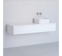 Kronenbach Cube armadietto con piano 141x48.7x23.5 cm sottolavabo sospeso bianco KBWTKOWTL1412WH