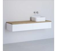 Kronenbach Cube armadietto con piano 141x48.7x23.5 cm sottolavabo sospeso bianco -rovere KBWTKOWTL1412WHGH