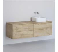 Kronenbach Cube armadietto con piano 141x48.7x44.5 cm sottolavabo sospeso rovere KBWTKOWTL1414GH