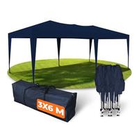 Kronenburg Gazebo Pieghevole 3x6, 100% Impermeabile con Protezione UV 50+, Tendone da Giardino Stabile, con Borsa per il Trasporto e Picchetti, Blu