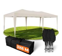 Kronenburg Gazebo Pieghevole 3x6, 100% Impermeabile con Protezione UV 50+, Tendone da Giardino Stabile, con Borsa per il Trasporto e Picchetti, Champagne