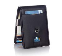 Kronenschein® Portafoglio da uomo con fermasoldi, piccolo portafoglio sottile con protezione RFID, porta carte di credito