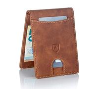 Kronenschein® Portafoglio da uomo con fermasoldi, piccolo portafoglio sottile con protezione RFID, porta carte di credito