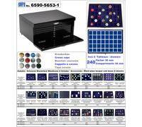 Kronkorken A-Z Cassettina Nera Con 240 Scomparti 30-31 Mm SAFE 6590-5653-1