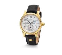 Kronsegler Conquistador Gold - Bianco | Orologio automatico da uomo con indicatore di riserva di carica | vetro zaffiro, data delle lancette, cinturino in pelle, fibbia deployante